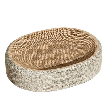 Sisal Scratching Cat Bed, Oval Shape Scratch Pad, Multifunctional Pet Sleeping Mat for Cats