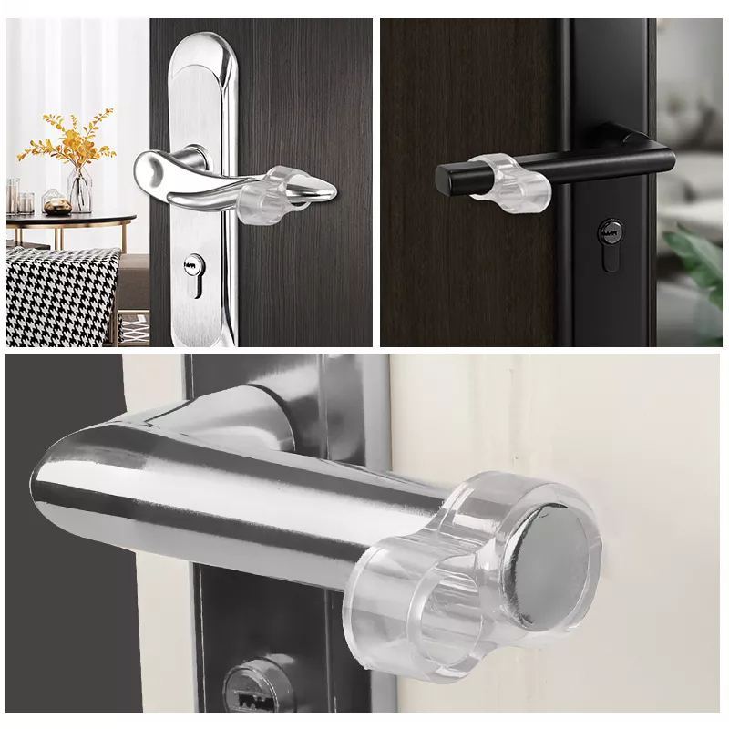 Handles Door Stopper Transparent Wall Protection Silicone Gel Furniture Protector 2
