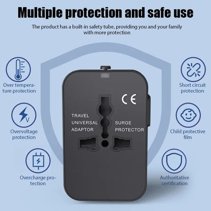 Universal Travel Adapter With Dual USB Ports For EU UK US And AU Outlets 1