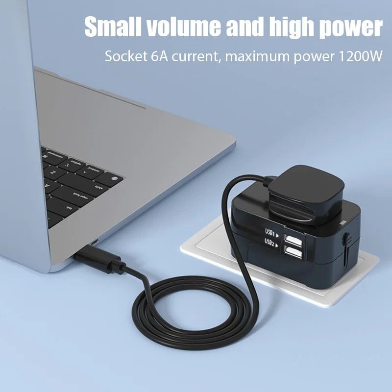 Universal Travel Adapter With Dual USB Ports For EU UK US And AU Outlets 2