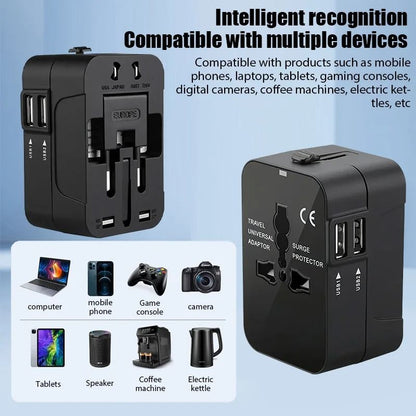 Universal Travel Adapter With Dual USB Ports For EU UK US And AU Outlets 3