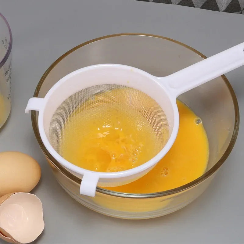 Kitchen Nut Milk Filter Plastic Fine Mesh Spoon Strainer Soy Milk Coffee Filter Flour Sieve Colande 2