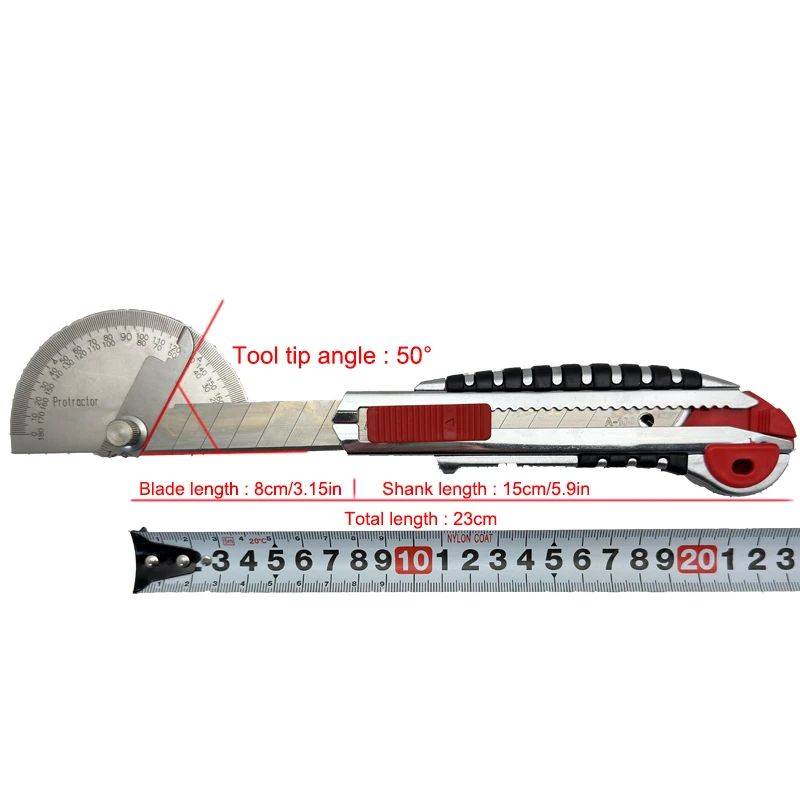 PrecisionPro Retractable Stainless Steel Utility Knife  Includes 5 Extra Blades 1