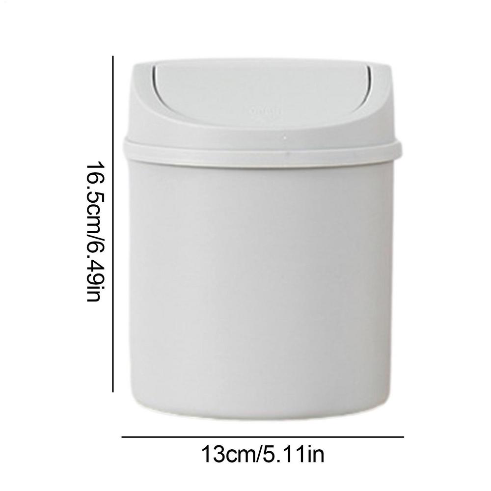 Compact Small Trash Can Tube With Cover, Mini Desktop Bin for Bedroom, Clean Storage Box for Desk