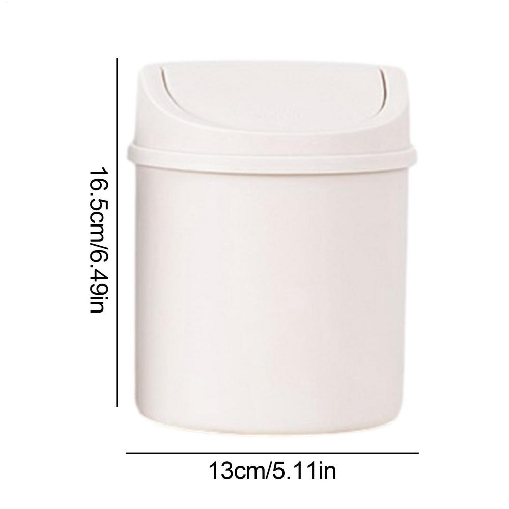 Compact Small Trash Can Tube With Cover, Mini Desktop Bin for Bedroom, Clean Storage Box for Desk