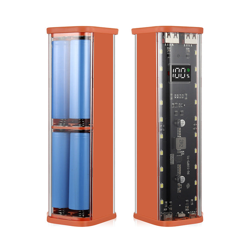 Fast Charging Power Bank Case Transparent USB C Battery Storage Box DIY Shell For Smartphones 5