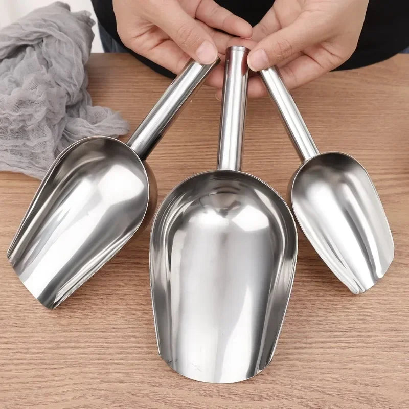 Stainless Steel Ice Shovel MultiFunctional Measuring Spoons For Flour Coffee Beans Grain And More 2