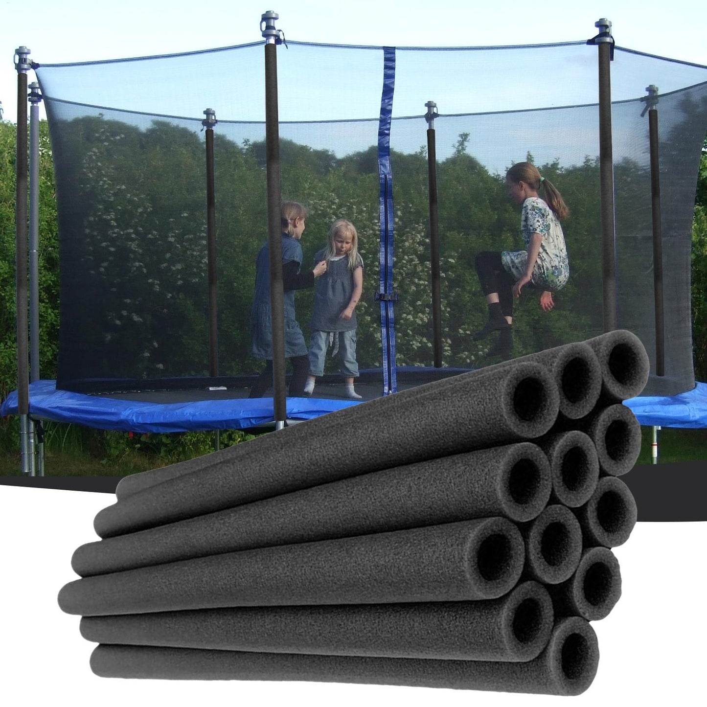 Secure Fit Trampoline Enclosure Protection Pole Cover Tubes Padding For Indoor Outdoor Use 2