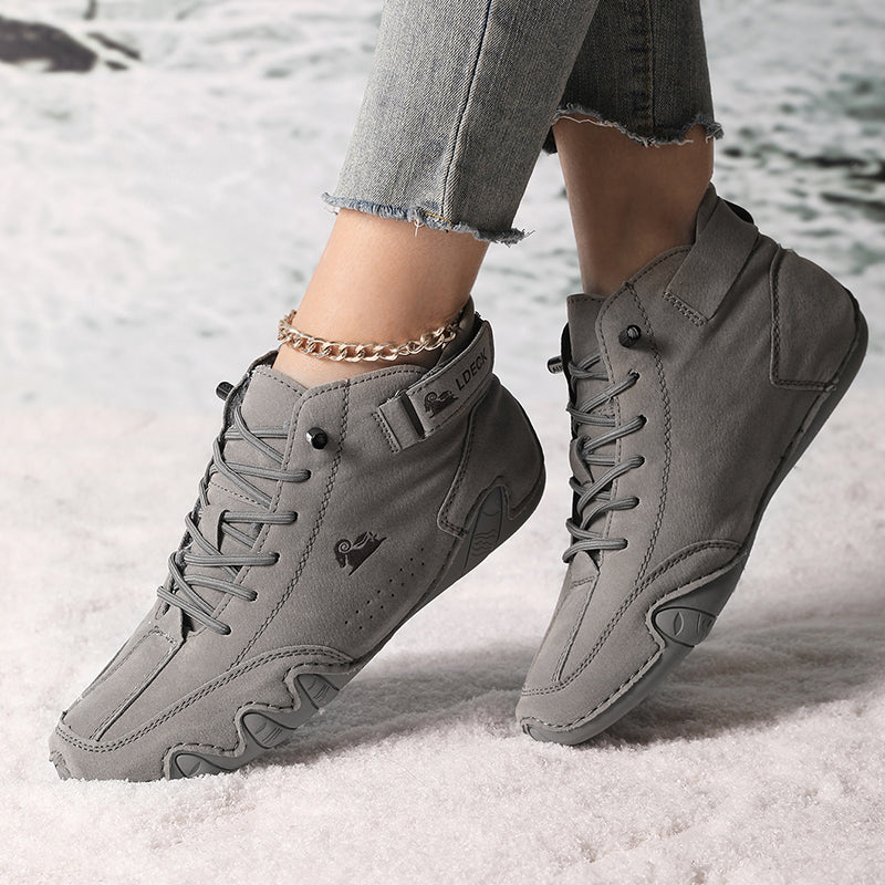 Luxury Winter Boots, Waterproof Leather Ankle Boots for Women, Comfortable Warm Fur Snow Boot