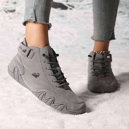 Luxury Winter Boots Waterproof Leather Ankle Boots For Women Comfortable Warm Fur Snow Boot 5