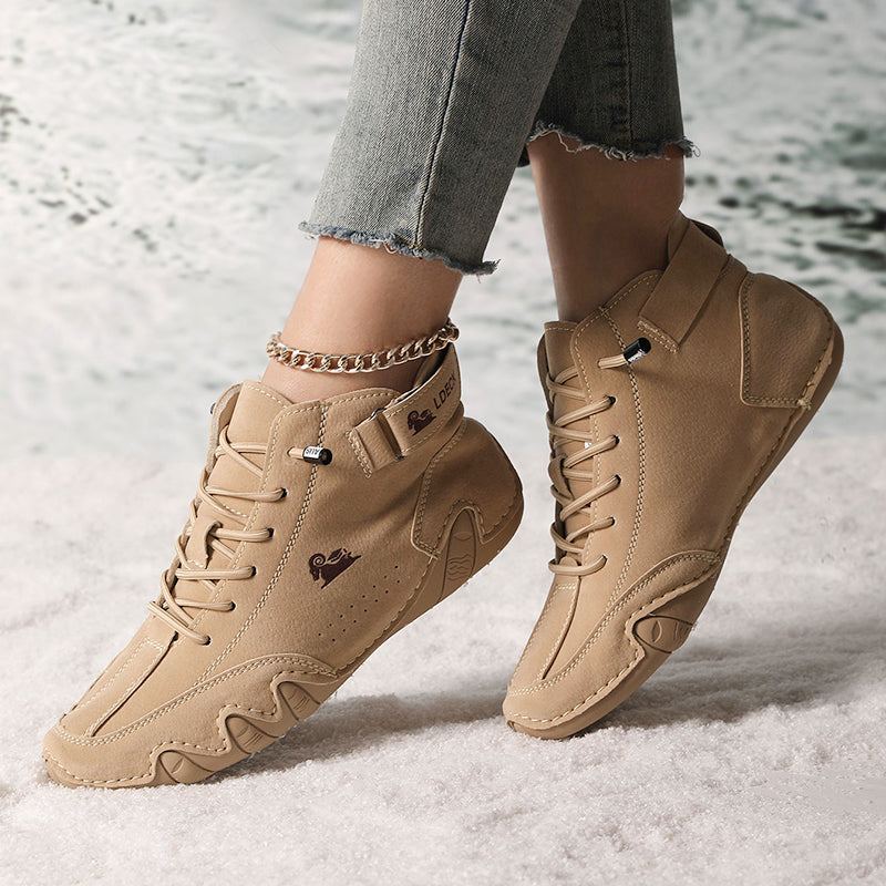 Luxury Winter Boots Waterproof Leather Ankle Boots For Women Comfortable Warm Fur Snow Boot 8