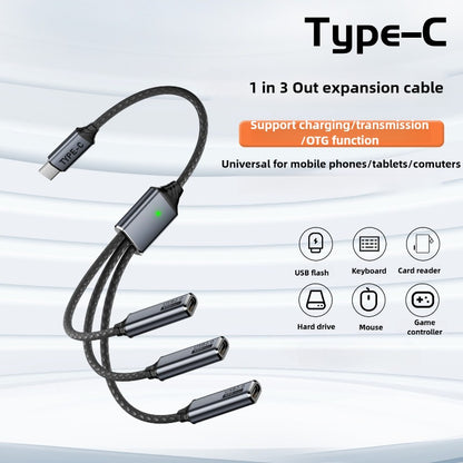 USB HUB Splitter Cable For Charging Data Transfer TypeC To USB Adapter With USB Flash OTG Support 1