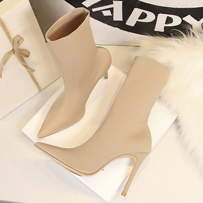 Pointed Sexy Toe Stretch Boots Autumn Stiletto High Heels Women Boots Fashion Ankle Boots Ladies Sh 2