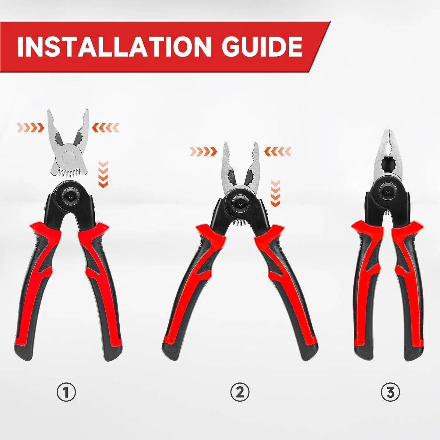 Multi-tool Pliers Set, Crimping Pliers, Wire Stripper, Quick Change Plier Head Set, Wire Cutters, Cable Cutter