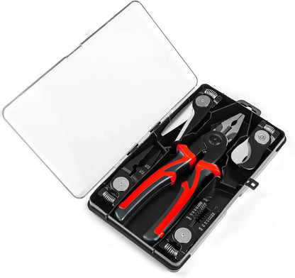 Multi-tool Pliers Set, Crimping Pliers, Wire Stripper, Quick Change Plier Head Set, Wire Cutters, Cable Cutter