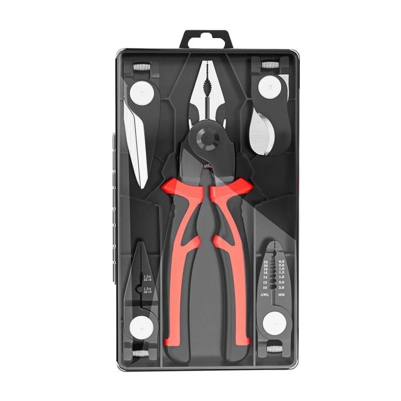 Multi-tool Pliers Set, Crimping Pliers, Wire Stripper, Quick Change Plier Head Set, Wire Cutters, Cable Cutter