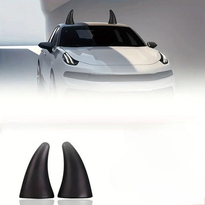 Enhance Vehicle Style With Two Eyecatching Devil Horns Roof Decorations For Cars Tricycles And Four 7