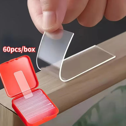 60Pcsset Multifunctional Double Sided Adhesive Tape Waterproof Removable Reusable Mounting Tape For 1