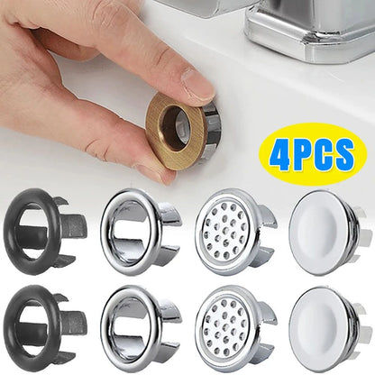 Premium Overflow Drain Cover Set for Sinks & Bathtubs – Circular Decorative Basin Caps