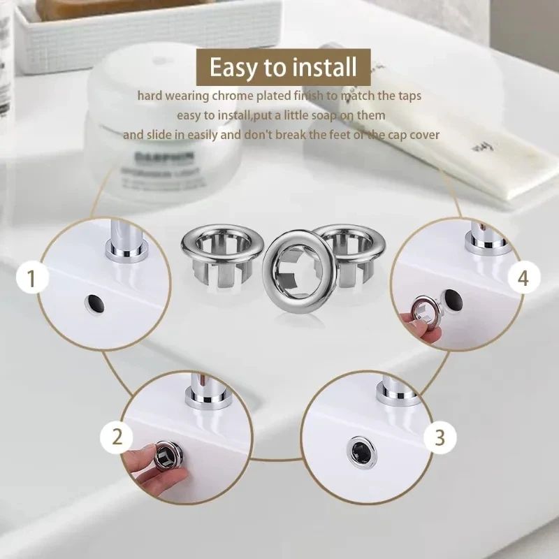 Premium Overflow Drain Cover Set For Sinks  Bathtubs  Circular Decorative Basin Caps 2