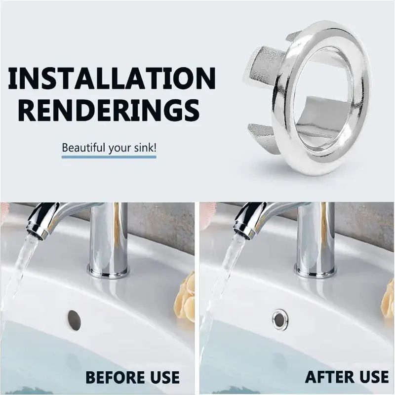 Premium Overflow Drain Cover Set For Sinks  Bathtubs  Circular Decorative Basin Caps 3