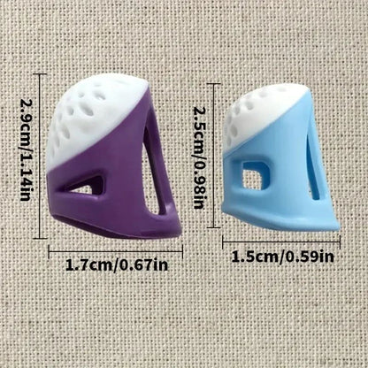2 Pack Soft Silicone Sewing Thimbles  Anti Slip Comfortable Grip For Embroidery And Crafting 2