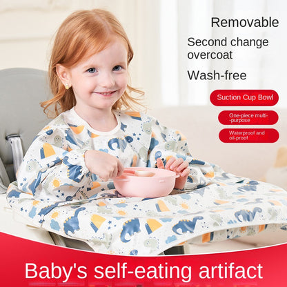 Waterproof Feeding Bib For Baby Boys Girls Infant MessFree Apron Smock Full Coverage Table Bib 2