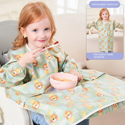 Waterproof Feeding Bib For Baby Boys Girls Infant MessFree Apron Smock Full Coverage Table Bib 5