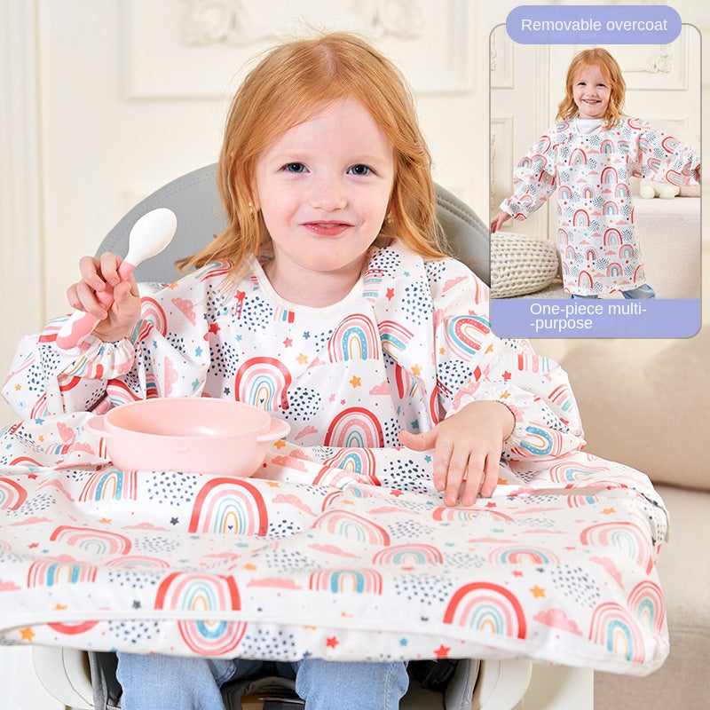 Waterproof Feeding Bib For Baby Boys Girls Infant MessFree Apron Smock Full Coverage Table Bib 6