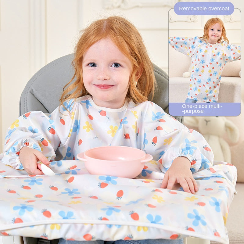 Waterproof Feeding Bib For Baby Boys Girls Infant MessFree Apron Smock Full Coverage Table Bib 10