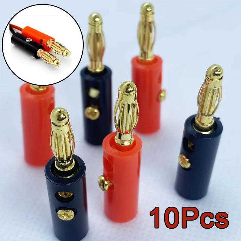 Banana Speaker Plugs Silver 4mm Audio Video Connector Speaker Cable Adapter 1
