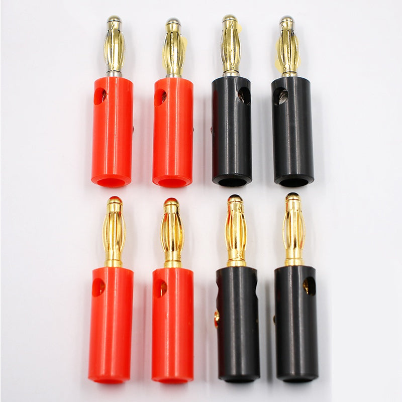 Banana Speaker Plugs Silver 4mm Audio Video Connector Speaker Cable Adapter 3