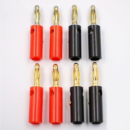 Banana Speaker Plugs Silver 4mm Audio Video Connector Speaker Cable Adapter 3