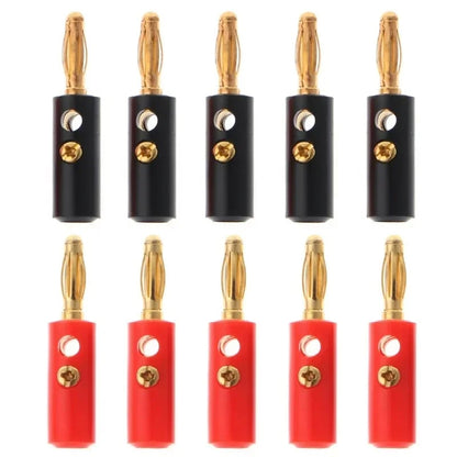 Banana Speaker Plugs, Silver Audio Video Connector, Speaker Cable Adapter