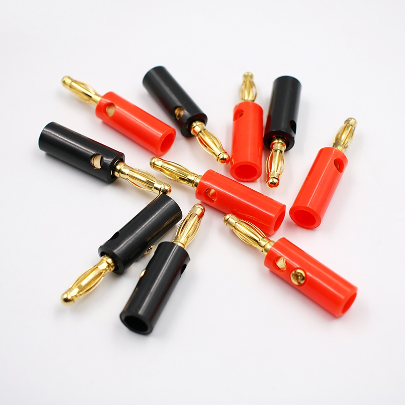 Banana Speaker Plugs Silver 4mm Audio Video Connector Speaker Cable Adapter 5