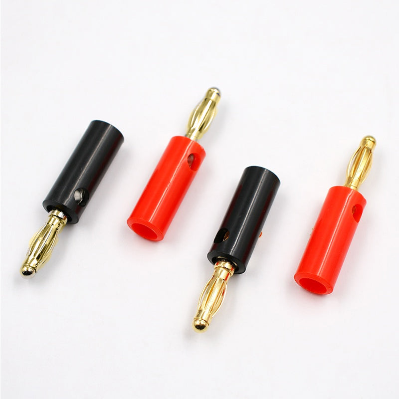 Banana Speaker Plugs Silver 4mm Audio Video Connector Speaker Cable Adapter 6