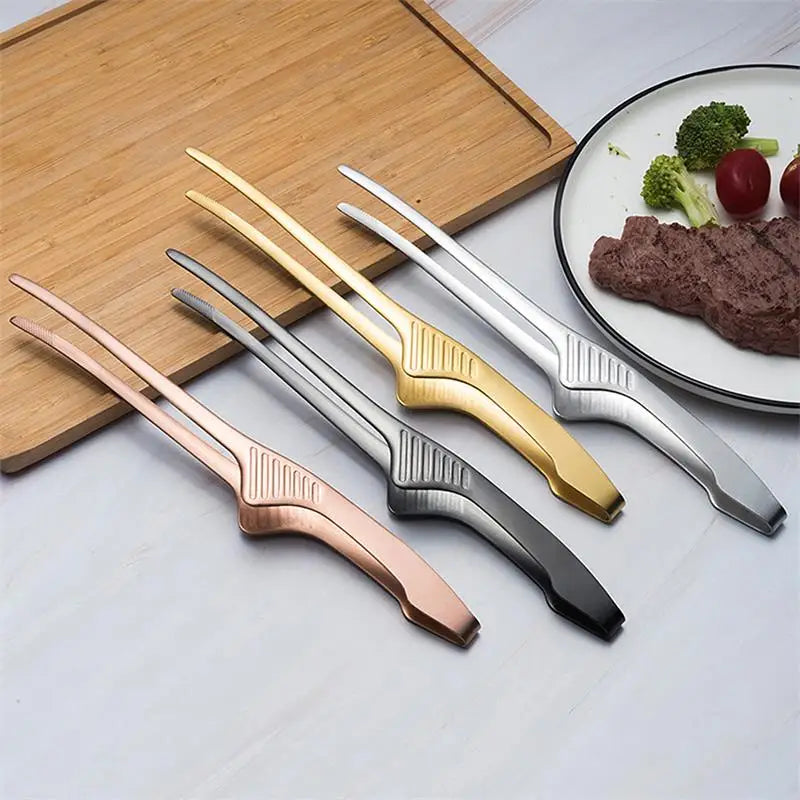 Multi-functional Barbecue Metal Tongs Clamp, Anti-slip Food Clips