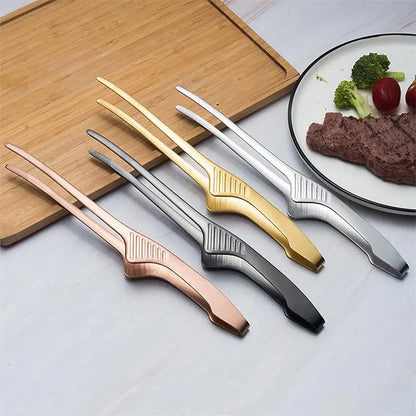 Multi-functional Barbecue Metal Tongs Clamp, Anti-slip Food Clips
