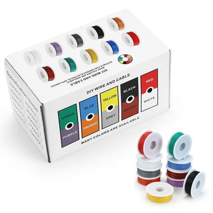 Premium 18 AWG Stranded Copper Wire Set  Flexible Tinned Copper Hookup Wire 5Color Kit 164 Ft Per R 1