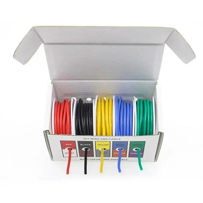 Premium 18 AWG Stranded Copper Wire Set  Flexible Tinned Copper Hookup Wire 5Color Kit 164 Ft Per R 3
