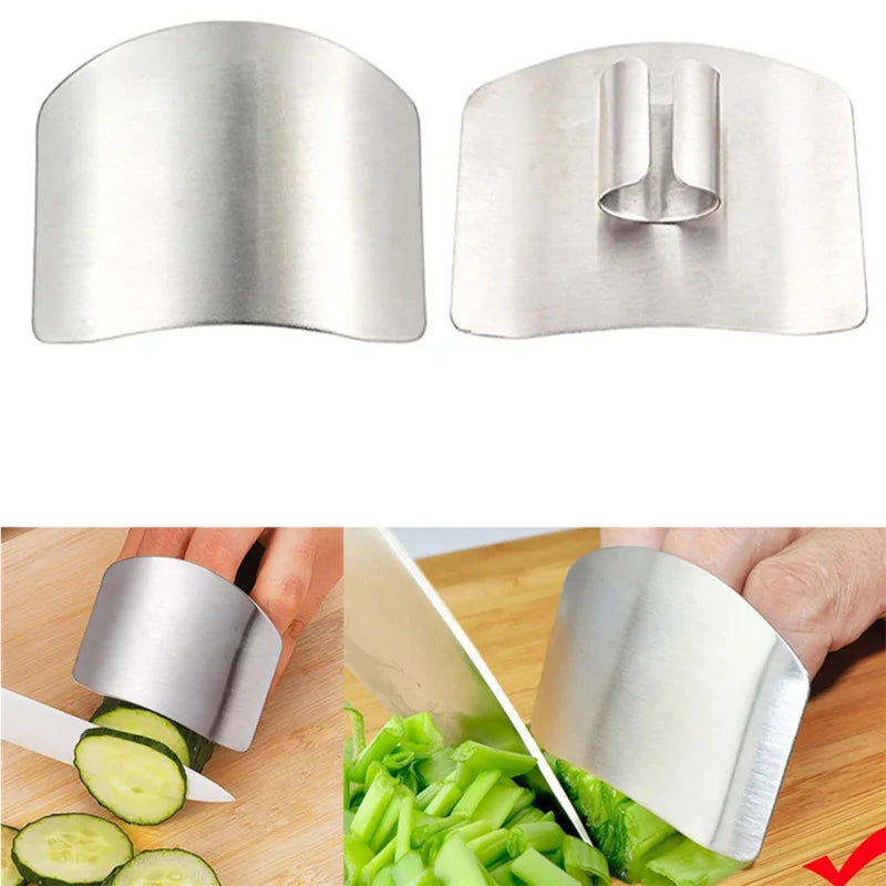 Stainless Steel Finger Protector Kitchen Knife Cutting Safe Gadget Durable Chop Shield For Cooking 2