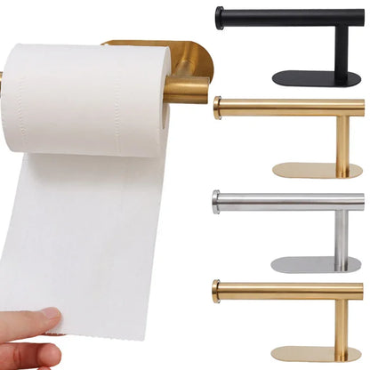 Self Adhesive Toilet Paper Holder Gold Stainless Steel Wall Mount Towel Roll Dispenser No Punching  1