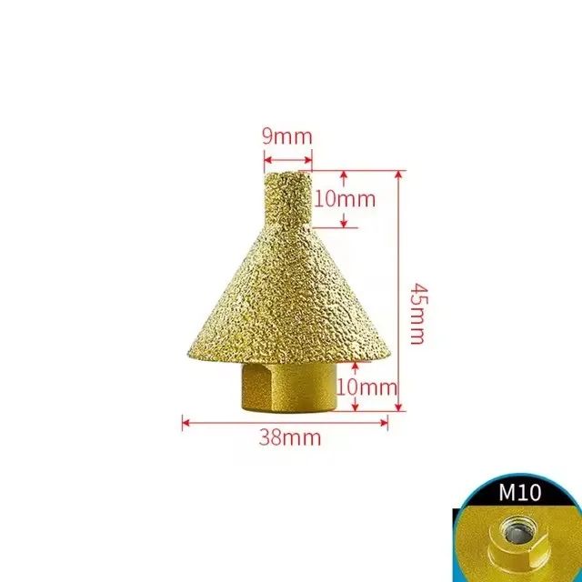 Premium M10 38 Mm Diamond Chamfer Bit  Tile Marble  Concrete Edge Finisher 6