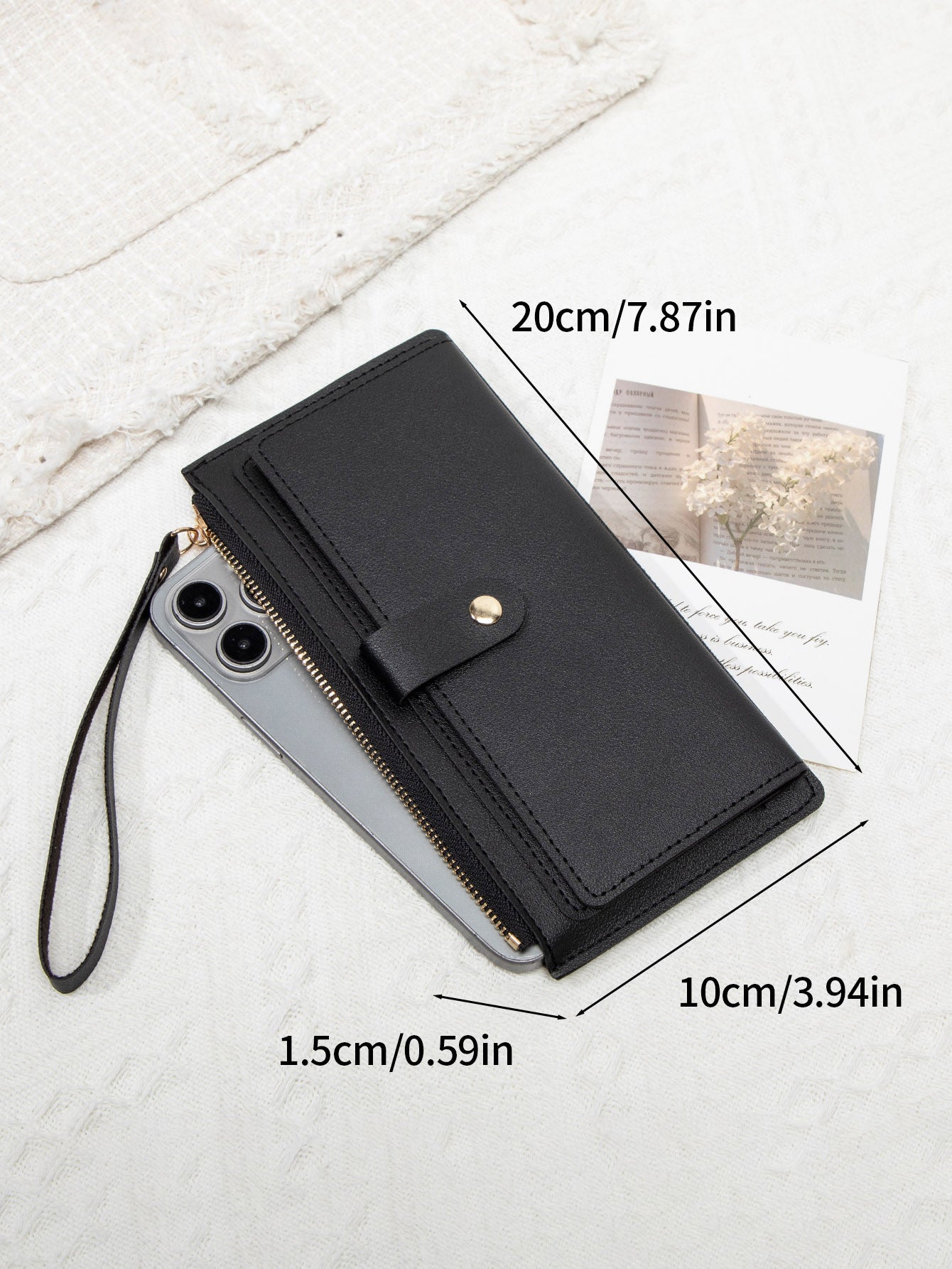 Ultra-Thin Mini PU Leather Women's Long Card Bag, Simple Solid Color Handbag, Credit Card Holder Wallet for Women