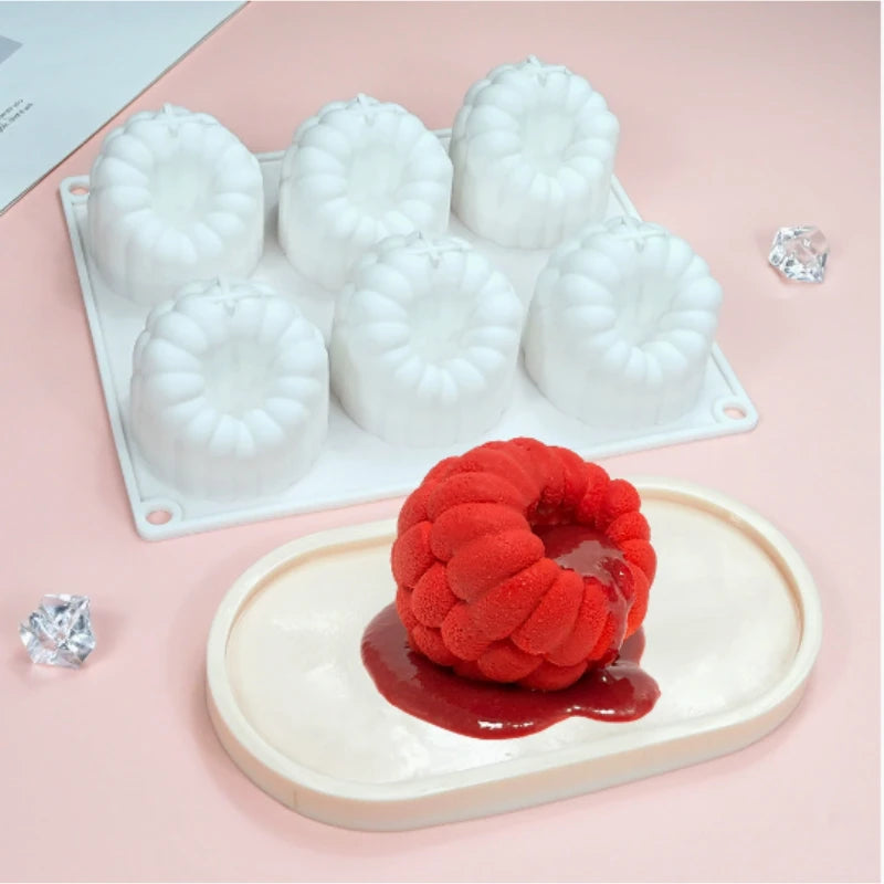 6 Hole Raspberry Mousse Mold DIY Flower Shape Silicone Molds Cake Decorating Tools For French Desse 1