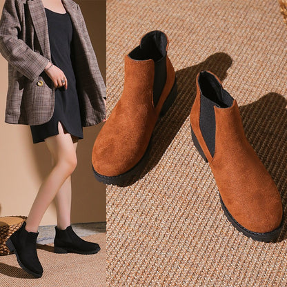 Chunky Heel Women Boots British Style Platform Casual Chelsea Boots Thick Sole For Winter And Autum 1