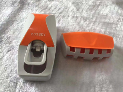 Bathroom Accessories Automatic Toothpaste Dispenser Wall Mount Toothbrush Holder DustProof Toothpas 5