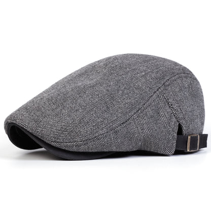 British Painters Hats Men Retro Herringbone Grid Newsboy Cap Adjustable Flat Cap