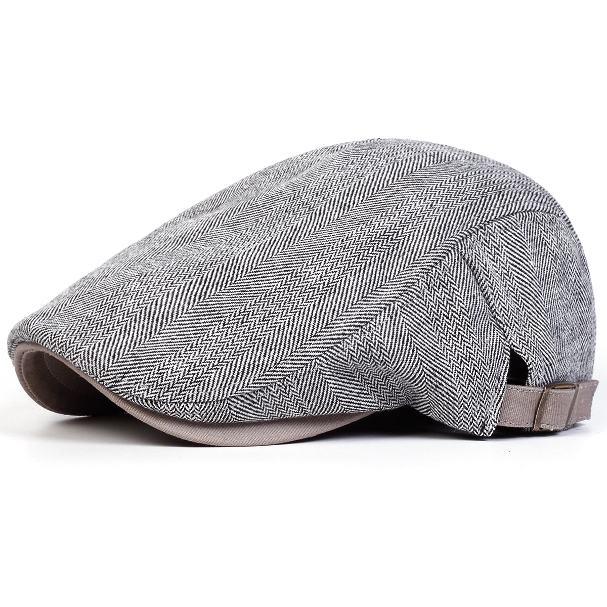 British Painters Hats Men Retro Herringbone Grid Newsboy Cap Adjustable Flat Cap