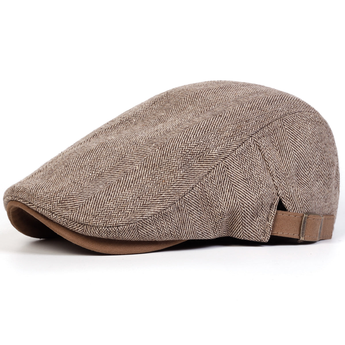 British Painters Hats Men Retro Herringbone Grid Newsboy Cap Adjustable Flat Cap